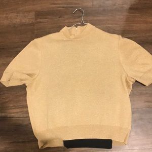 St John Crop top, Gold- Lrg